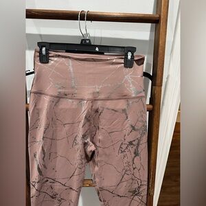 Beyond Yoga Pink and Silver Leggings